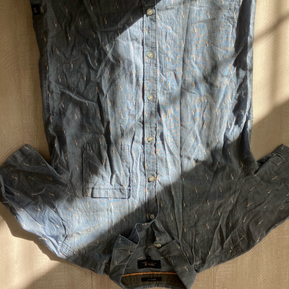 Roark Classic Fit Blue Shirt with Pattern